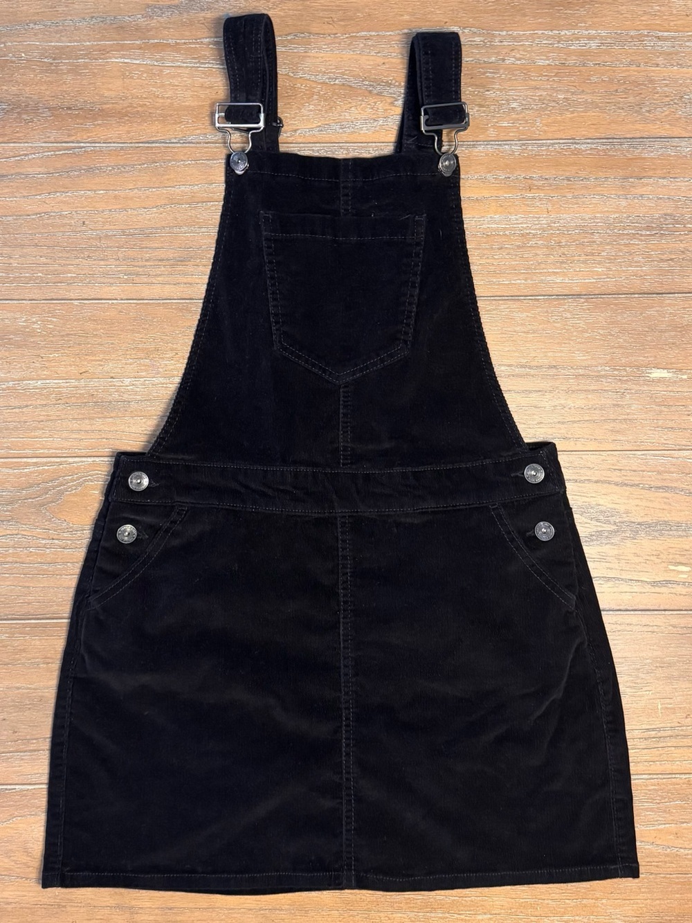 Vanilla Star Black Corduroy Overall Dress. #3